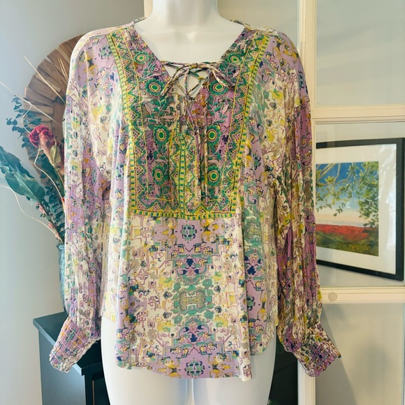 By Anthropologie Odetta Embroidered Top XSP Fits Small NWT - Picture 4 of 11